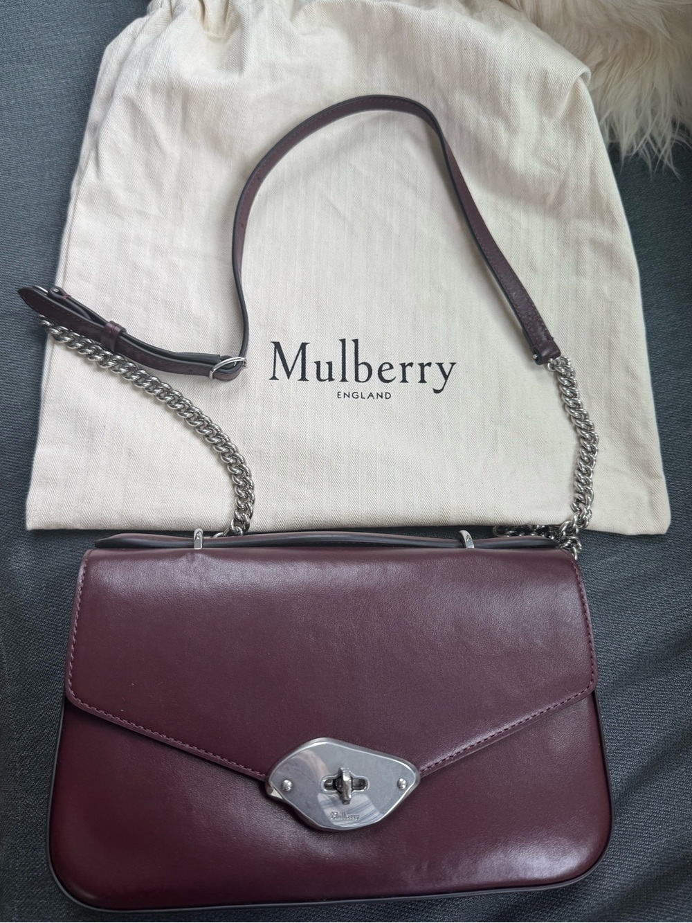 Mulberry Lana Day Chain Strap In Deep Burgundy
